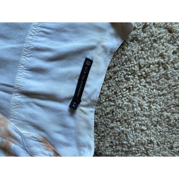 VIX Paula Hermanny Women’s Beach Tie Dye Cover Up Size S White Tunic V Neck - Picture 6 of 8